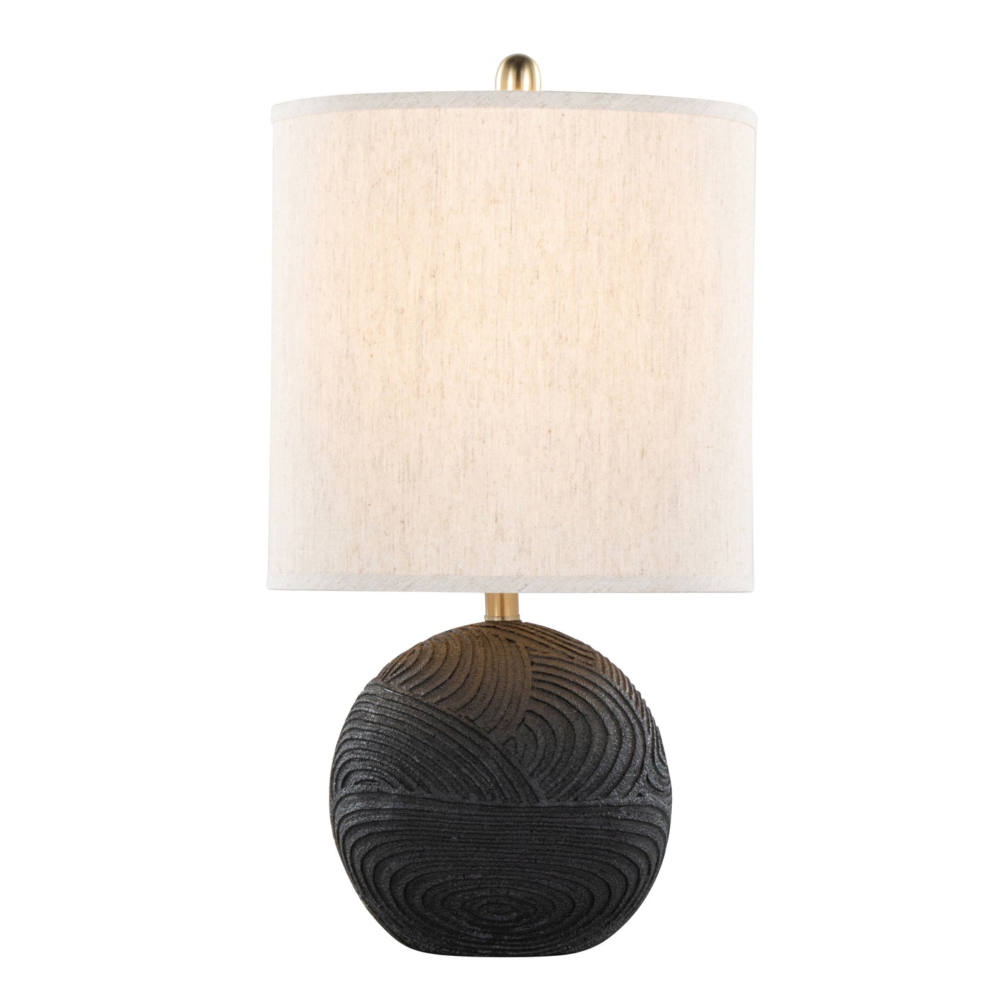 Kona - Contemporary Table Lamp (Set of 2) - Matte Black / Natural