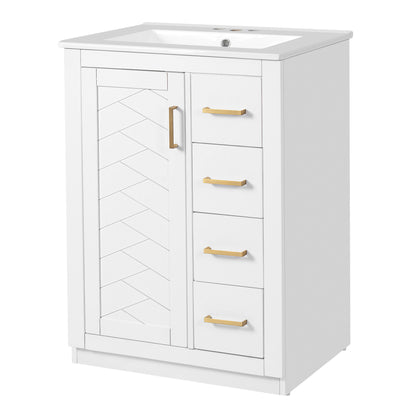 Modern Bathroom Vanity With 1 Door And 3 Drawers
