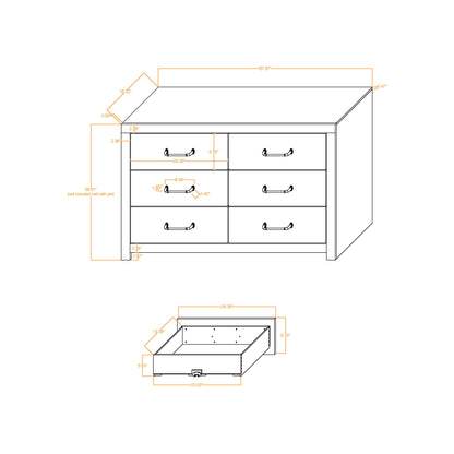 Monica - Dresser With Spacious Drawers Bar Handles - Dark Oak