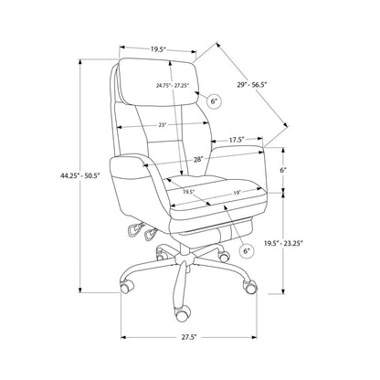 Office Chair With Adjustable Height, Armrests, Ergonomic Design - Dark Gray