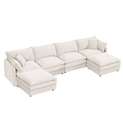 Modular U Shaped Sectional Sofa, 4 Seater Comfy Cloud Couch