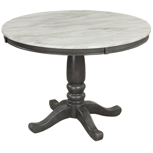 Dining Table - Gray - Faux Marble
