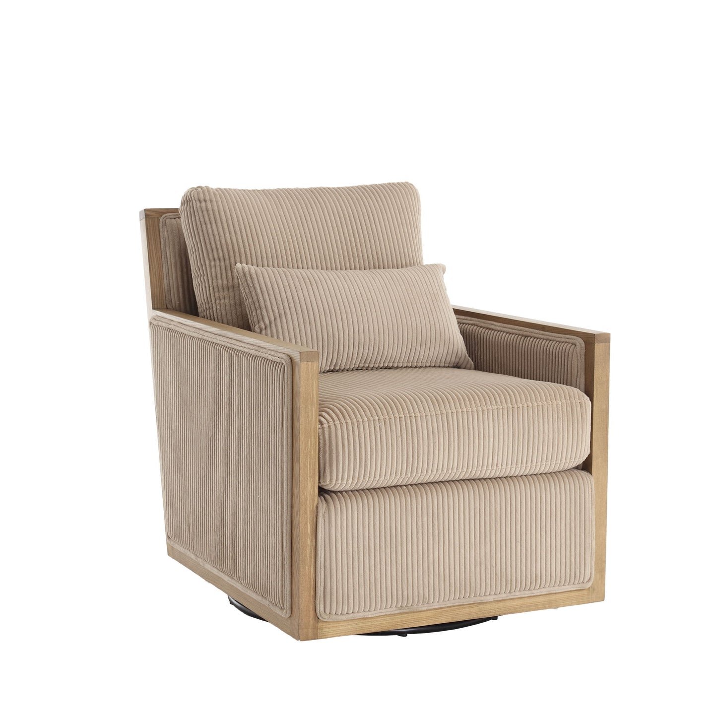 Comfy Accent Barrel Chair, 360 Degree Swivel