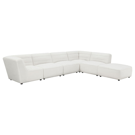 Nevve - 6 Piece Upholstered Tufted Sectional - Ivory