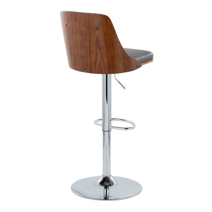 Gianna - Mid Century Modern Adjustable Barstool With Swivel With Oval Footrest (Set of 2)