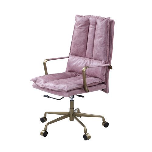 Tinzud - Office Chair - Pink Top Grain Leather