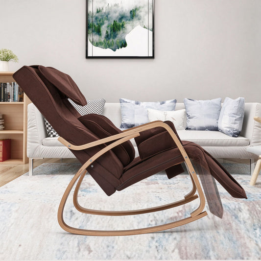 Full Massage Function Air Pressure Comfortable Relax Rocking Chair, Lounge Chair Relax Chair With Cushion - Brown