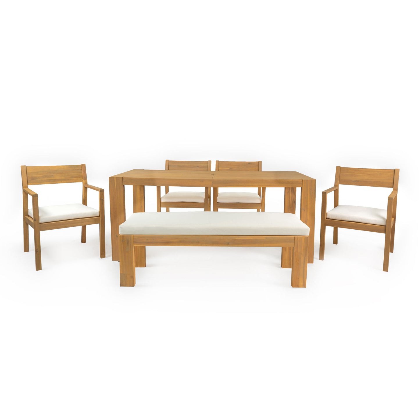 Outdoor Dining Set Rectangular Table With Umbrella Hole