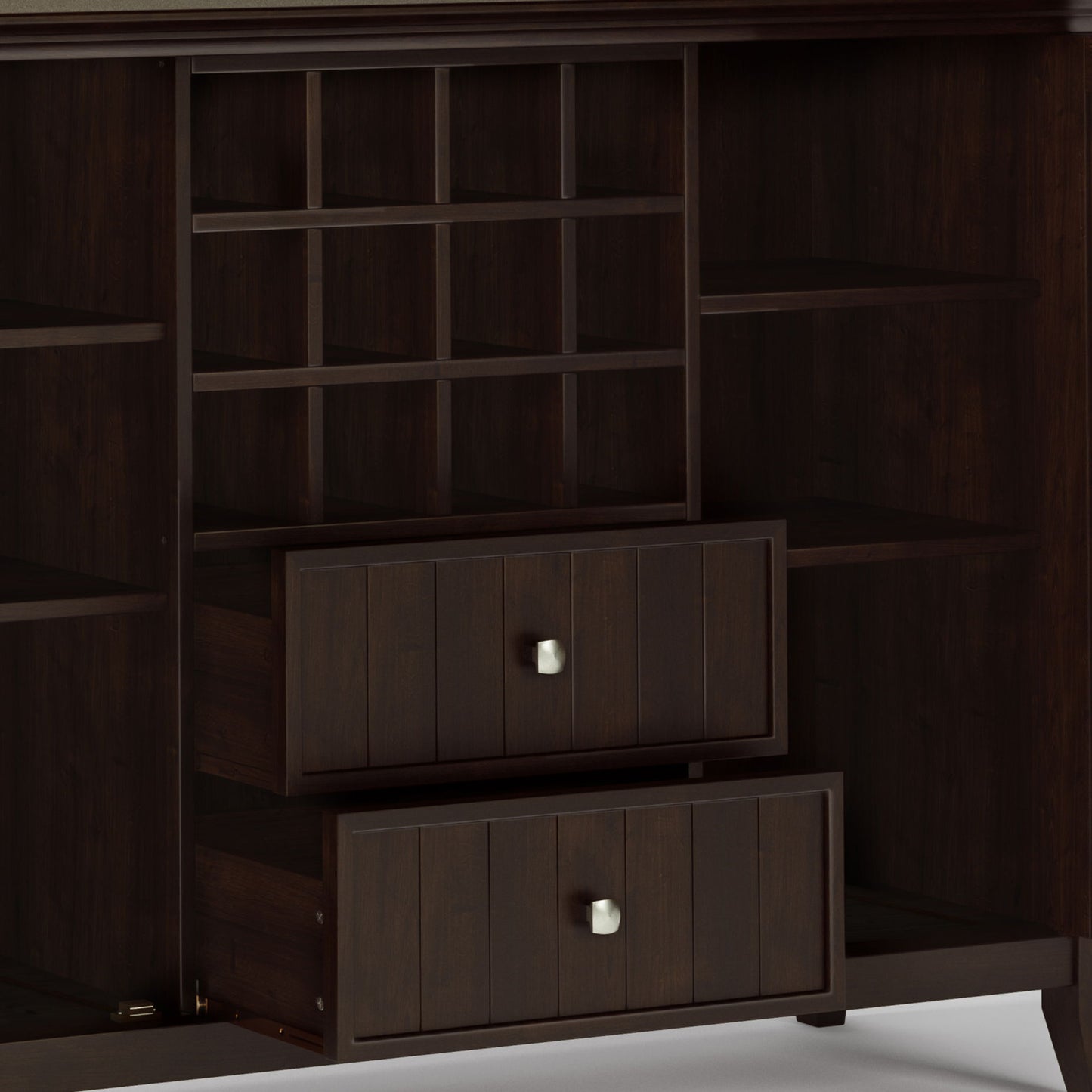 Bedford - Sideboard Buffet And Wine Rack - Dark Chestnut Brown