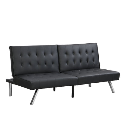 Contemporary Wood Frame Sofa Bed With Stainless Legs - Black