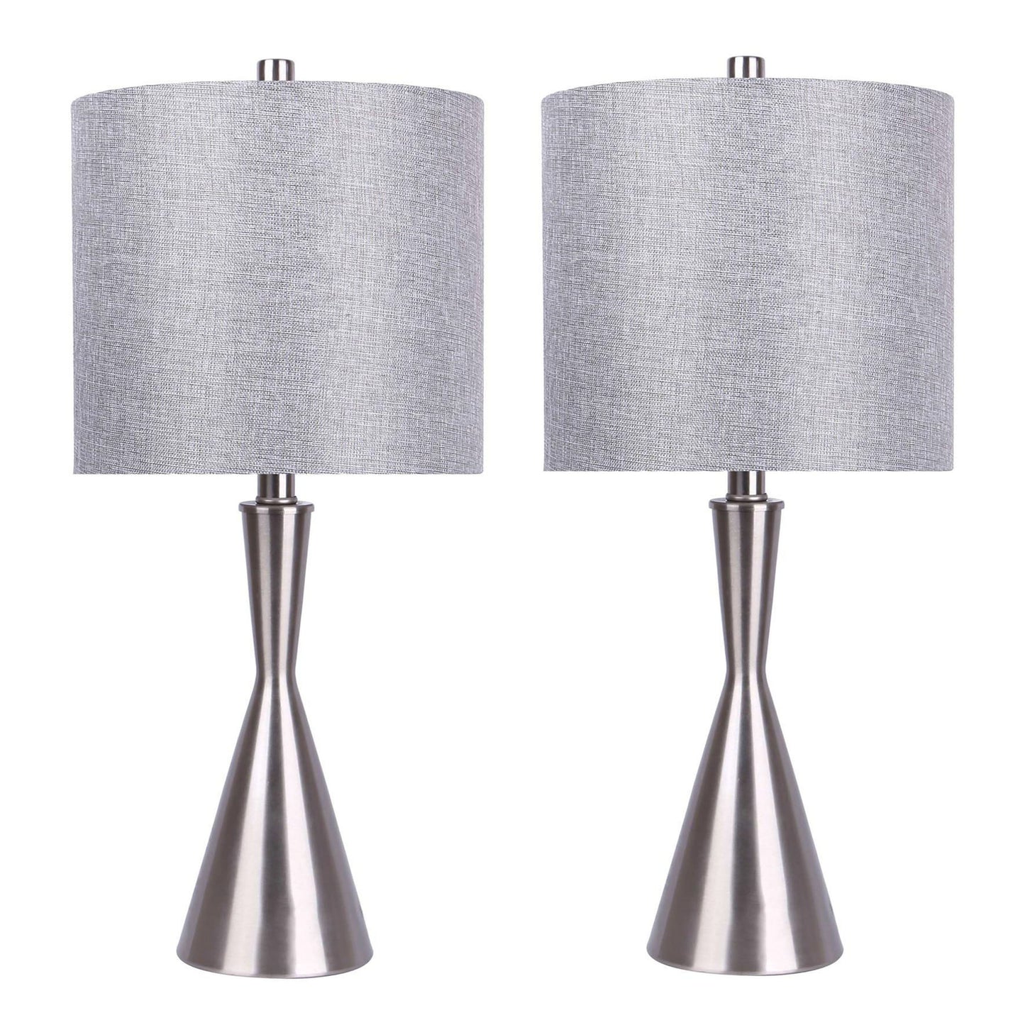 Gemma - Contemporary Table Lamp (Set of 2) - Nickel / Gray