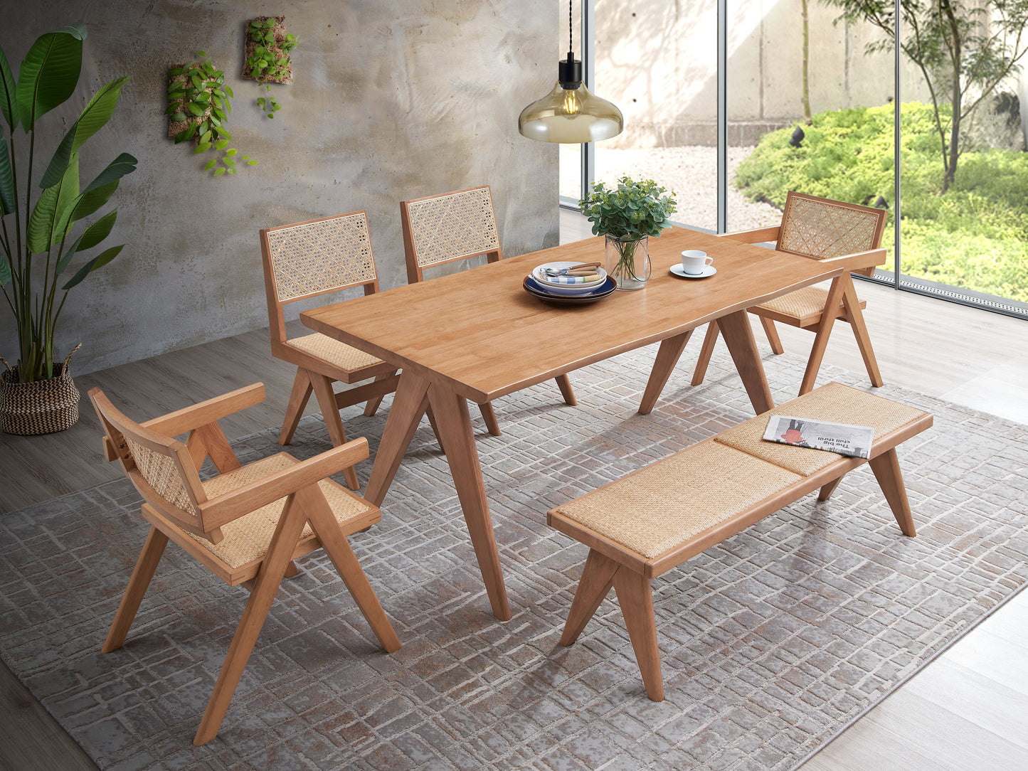 Velentina - Rattan Dining Table - Natural