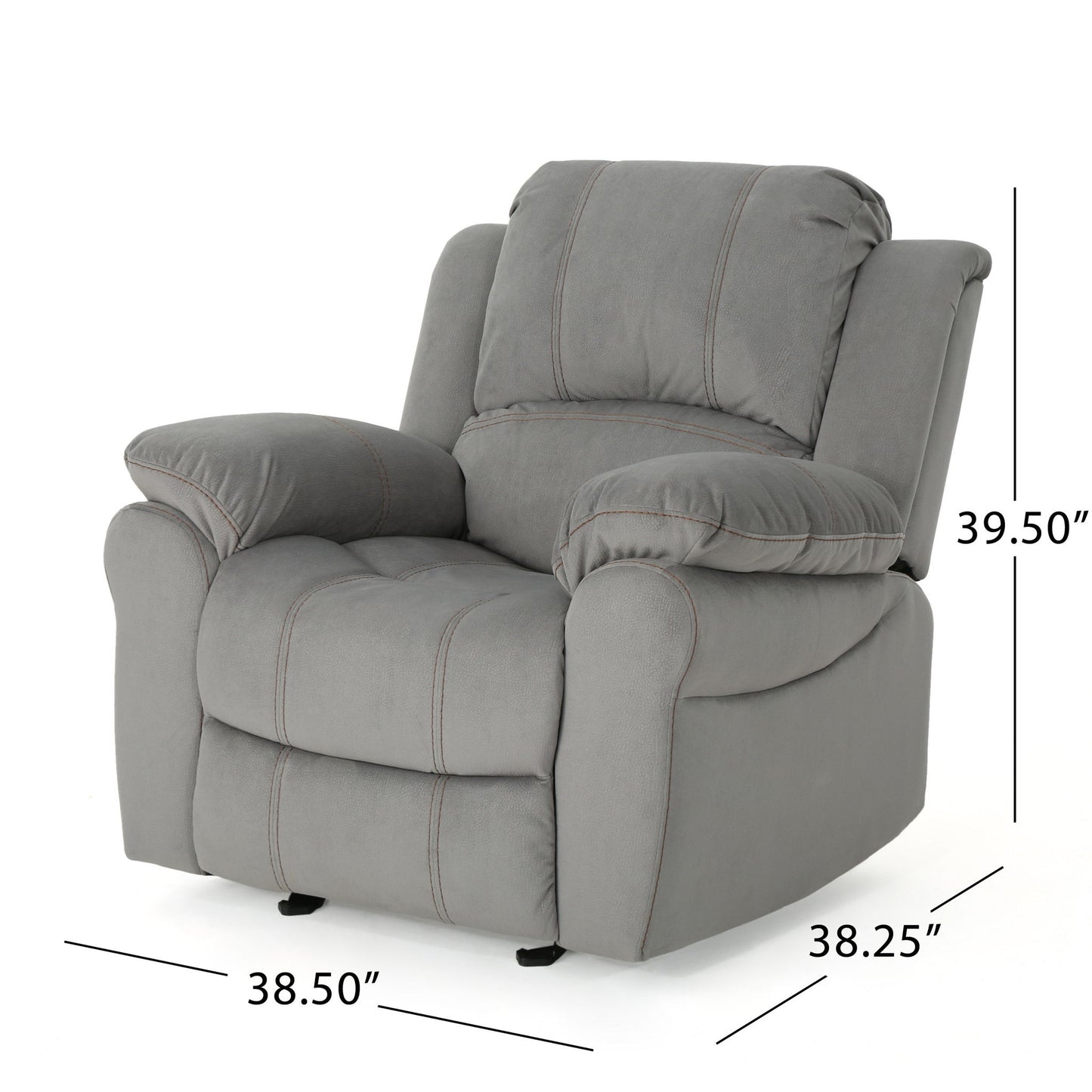 Wide Manual Glider Standard Recliner - Gray