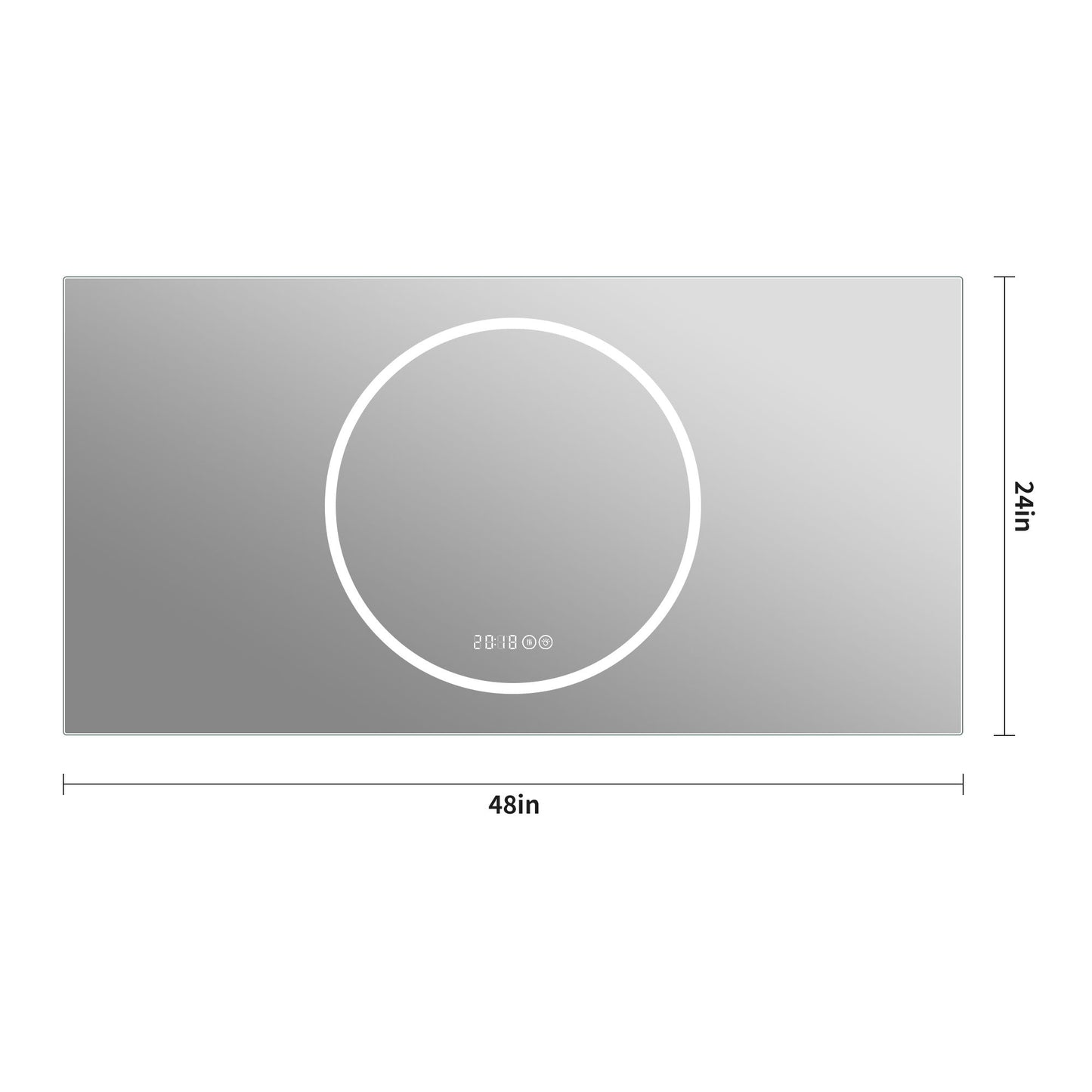 LED Vanity Mirror With Anti Fog & Dimmable Lights, Wall-Mounted - Antique Silver