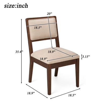 Compact Ergonomic Upholstered Side Chairs (Set of 2)