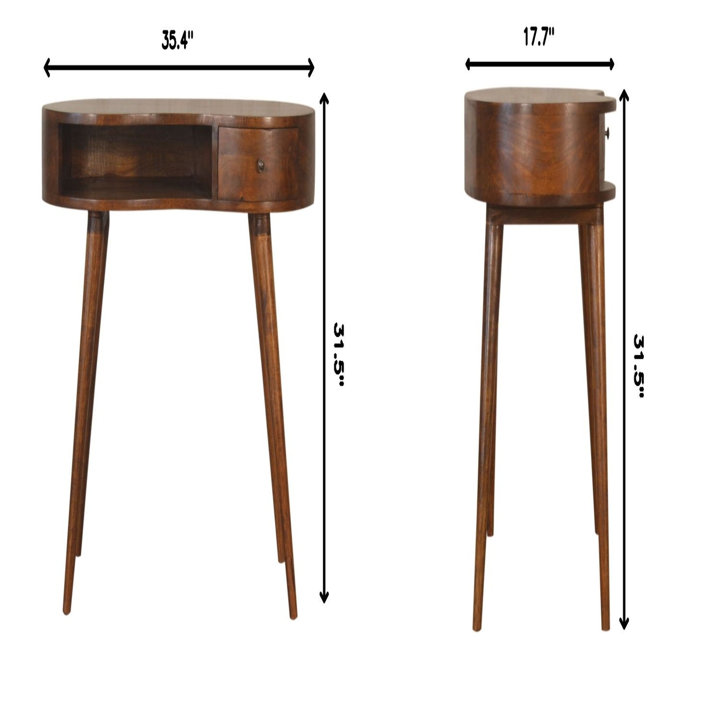 Rounded Writing Desk - Chestnut