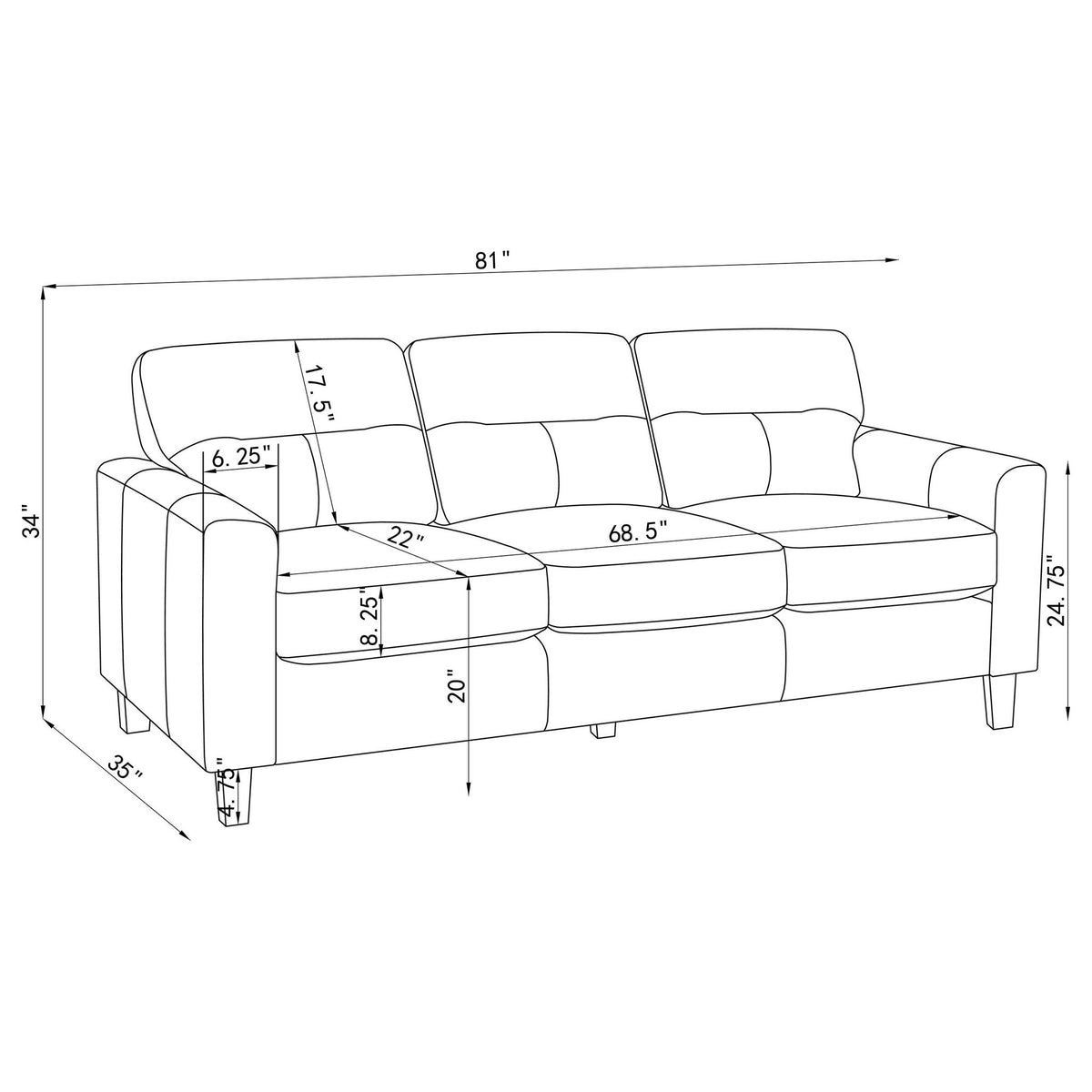 Remington - Sofa Set With Track Arms