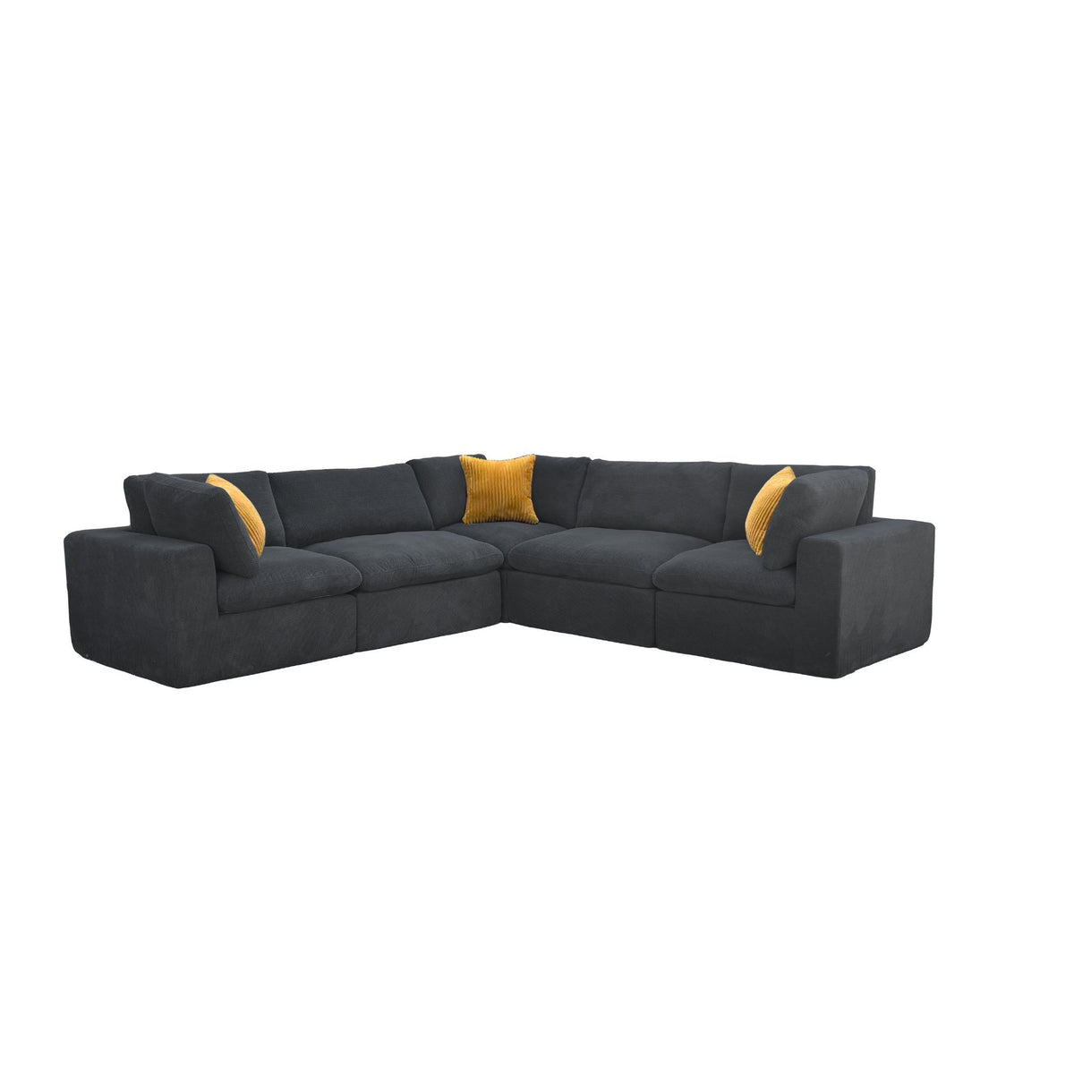 Modular Sectional & Toss Pillows - Dark Gray