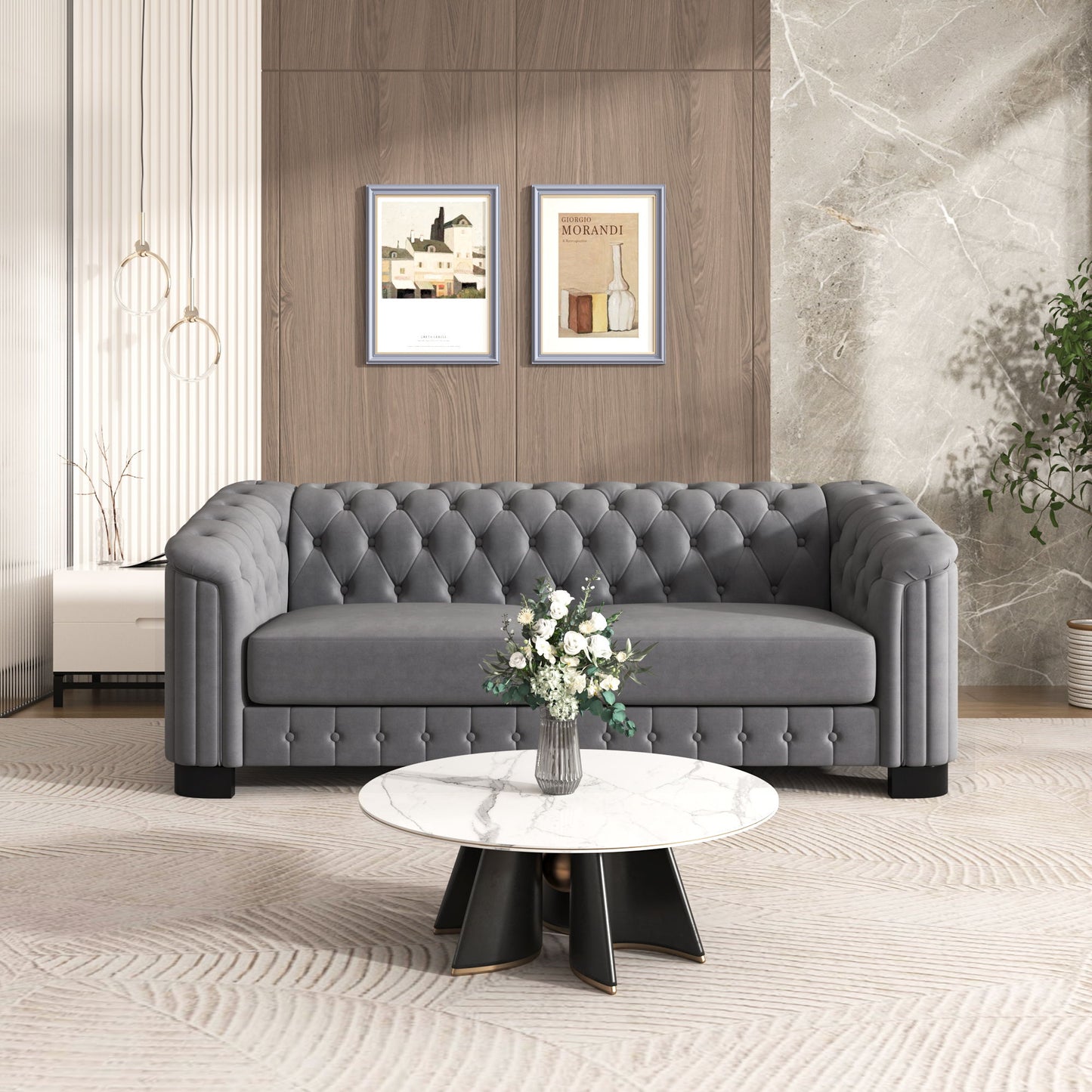 Sofa With Thick Removable Seat Cushion, 3 Seater