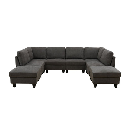 8 Piece Modular U - Shape Sectional Sofa
