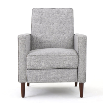 Upholstered Fabric Recliner With Button Tufted (Set of 2) - Light Gray