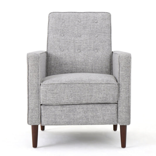 Upholstered Fabric Recliner With Button Tufted (Set of 2) - Light Gray