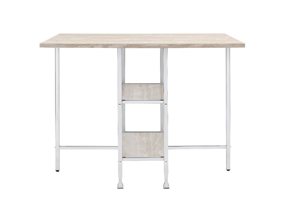 Raine - Counter Height Table - Antique White & Chrome
