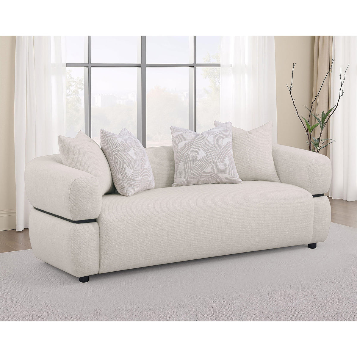 Ramsay - Round Arm Sofa - Beige