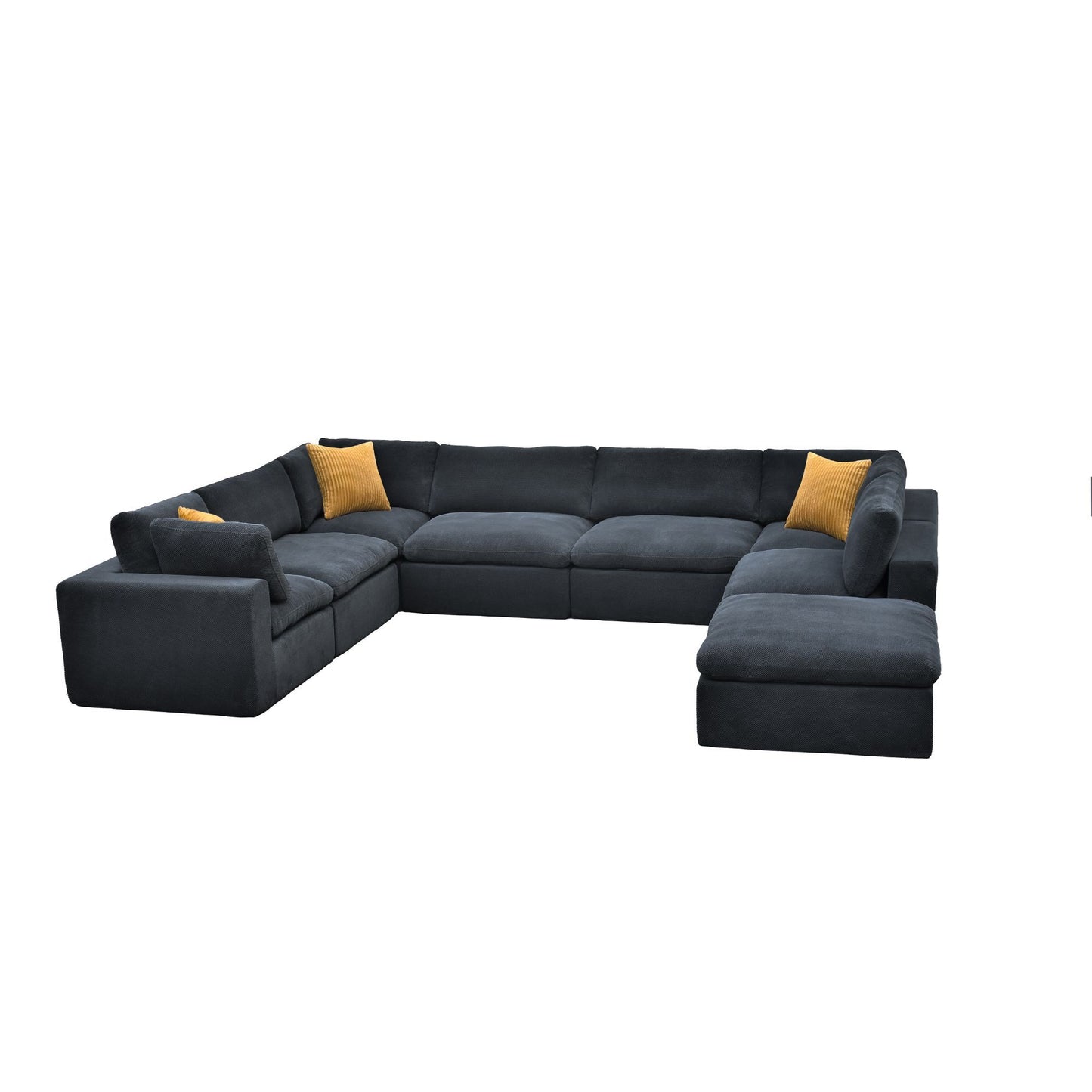 Custom Configuration Modular Sectional With Toss Pillows