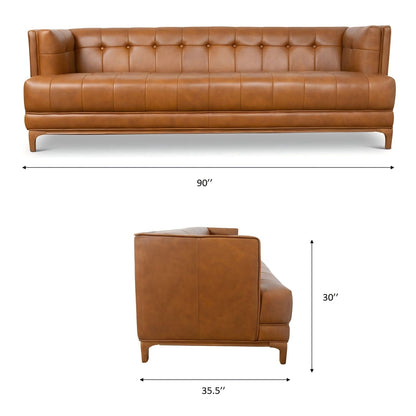 Mara - Tufted Sofa - Cognac / Tan