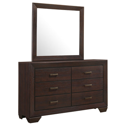 Holmgren - 6 Drawer Dresser With Mirror - Dark Coffee