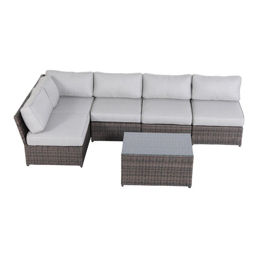 Outdoor Seating Set With Cushions, 4 Person Capacity - Brown