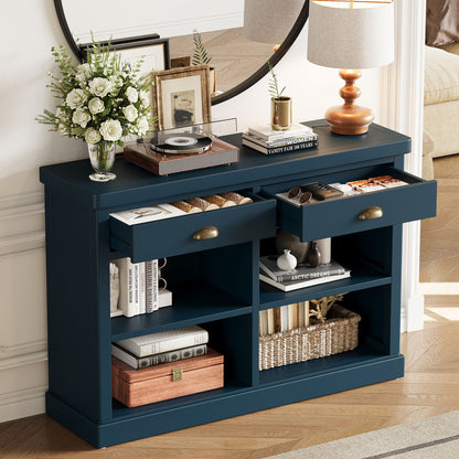 Console Table With 2 Drawers And Open Shelves