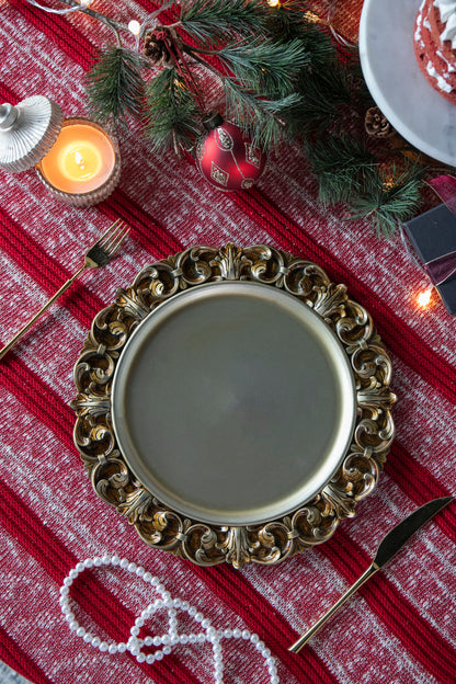 Plastic Charger Plate (Set of 6) - Gold