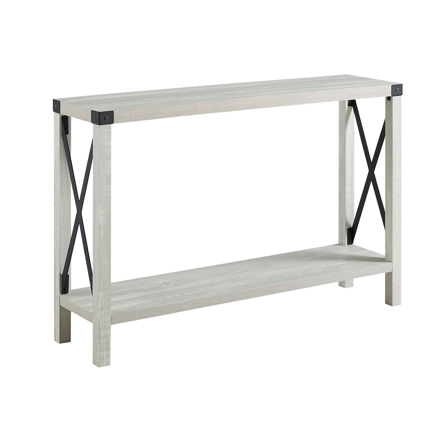 Farmhouse Metal X Table With Lower Shelf