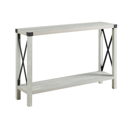 Farmhouse Metal X Table With Lower Shelf