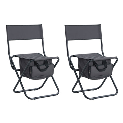 Folding Outdoor Chairs With Storage Bag, Portable Chair For Indoor, Outdoor Camping, Picnics And Fishing (Set of 2)