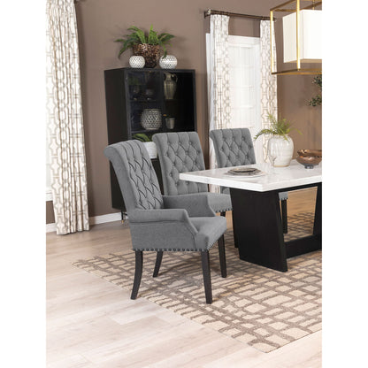 Tufted Arm Chair With Nailhead Trim