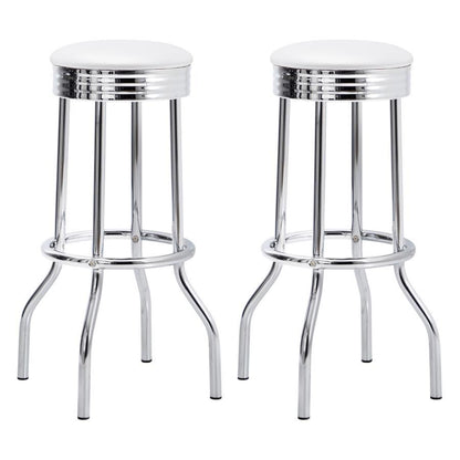 Retro - Upholstered Metal Swivel Bar Stool (Set of 2)