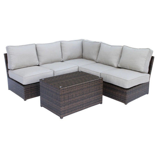 Handcrafted 4 Person Outdoor Seating Group With Plush Cushions - Espresso