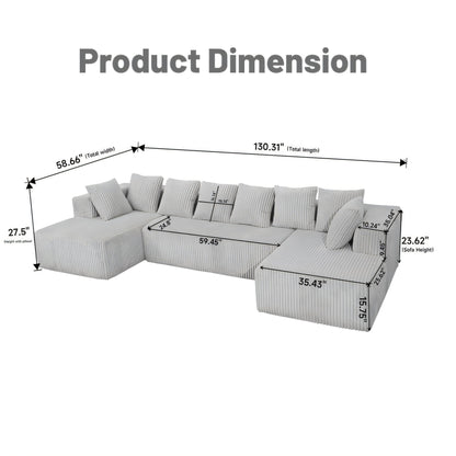 Modular U Shaped Sectional Sofa