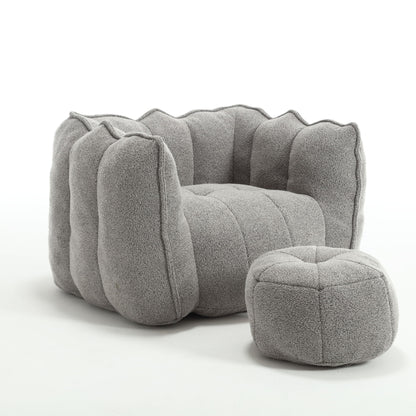 Soft Chenille Bean Bag Chair With High Resilient Foam