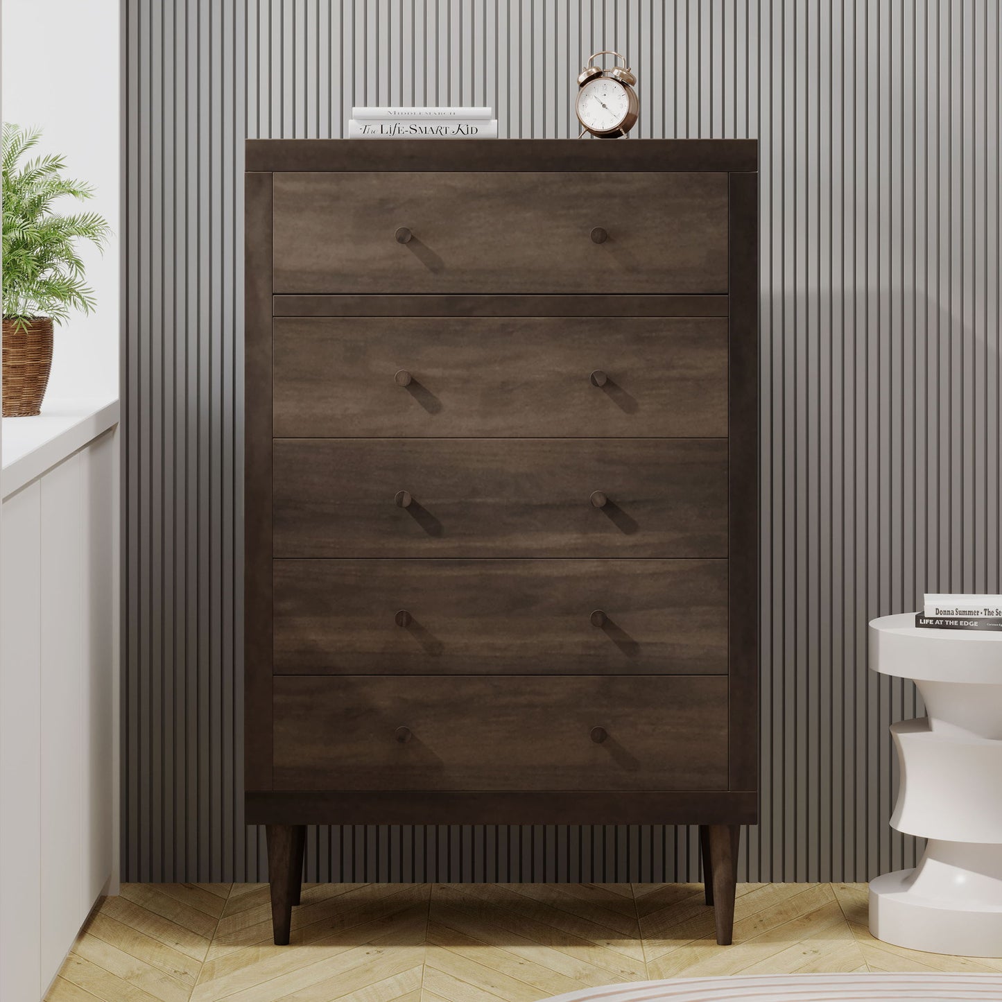 Nystrom - Mid Century Modern 5 Drawer Dresse