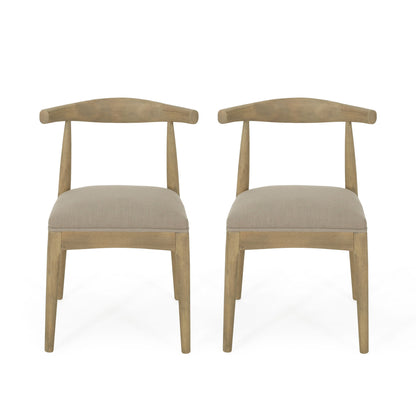 Mid Century Modern Dining Chair Set With Upholstered Seating