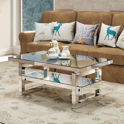 Square Coffee Table For Living Room - Silver
