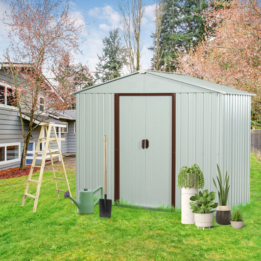 Outdoor Metal Storage Shed Yx48 - White