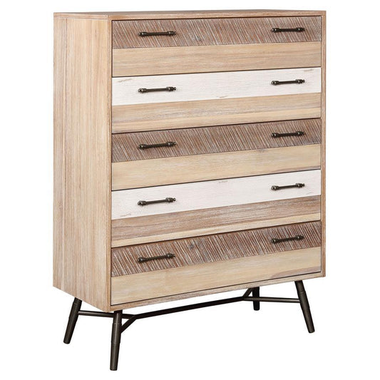 Marlow - 5-Drawer Bedroom Chest - Rough Sawn Multi