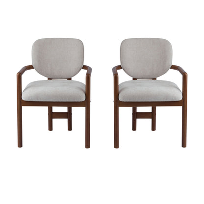 Upholstered Arm Dining Chairs (Set of 2)