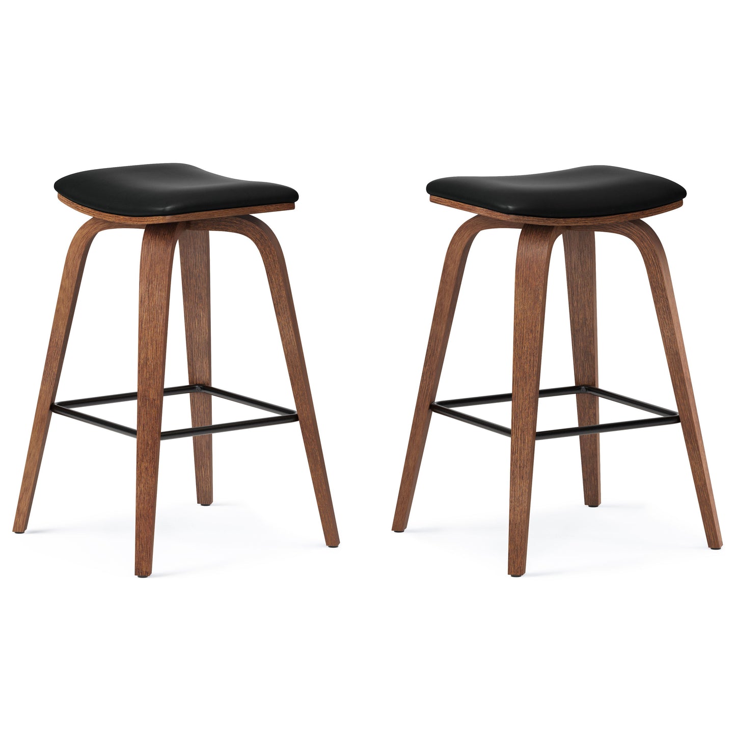 Larsen - Saddle Bar Stool (Set of 2) - Black