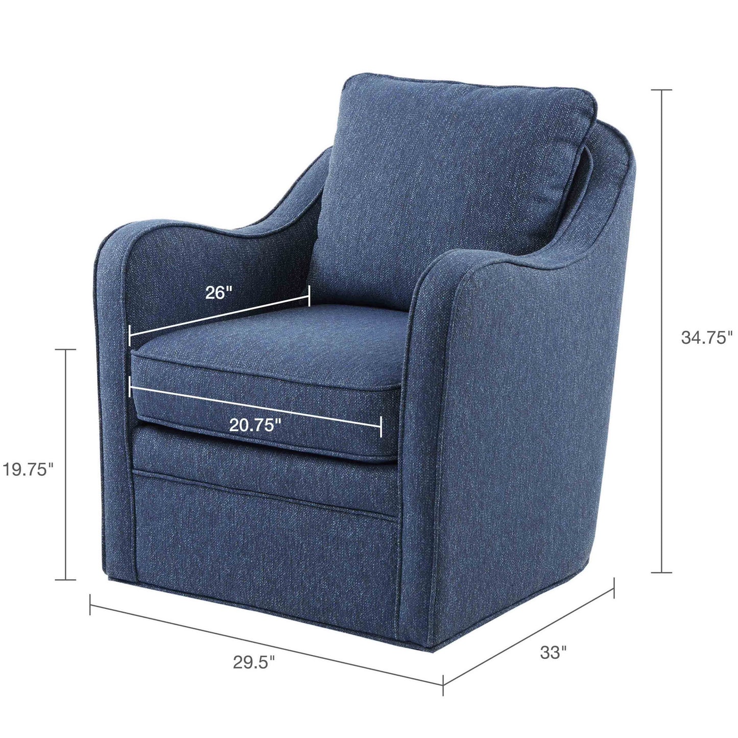 Wide Seat Arm Chair With 360 Degree Rotation